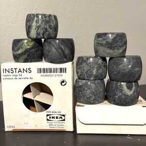 IKEA Napkin Rings - Set Of 8- Cut Stone By Instans.